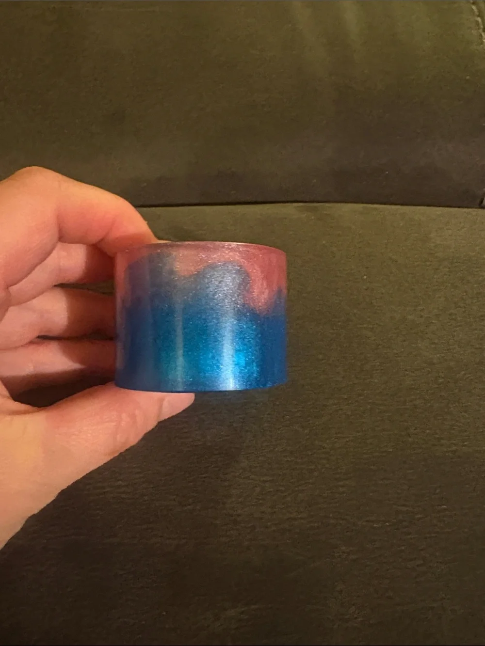 Blue and Pink Resin Tea Light Candle Holder